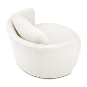 Fauteuil xl pivotant "Adam" bouclé blanc