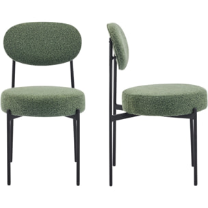 Lot de 2 chaises en tissu bouclé - EVORA