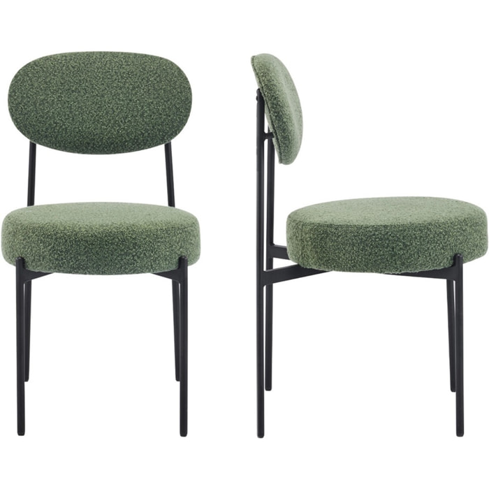 Lot de 2 chaises en tissu bouclé - EVORA