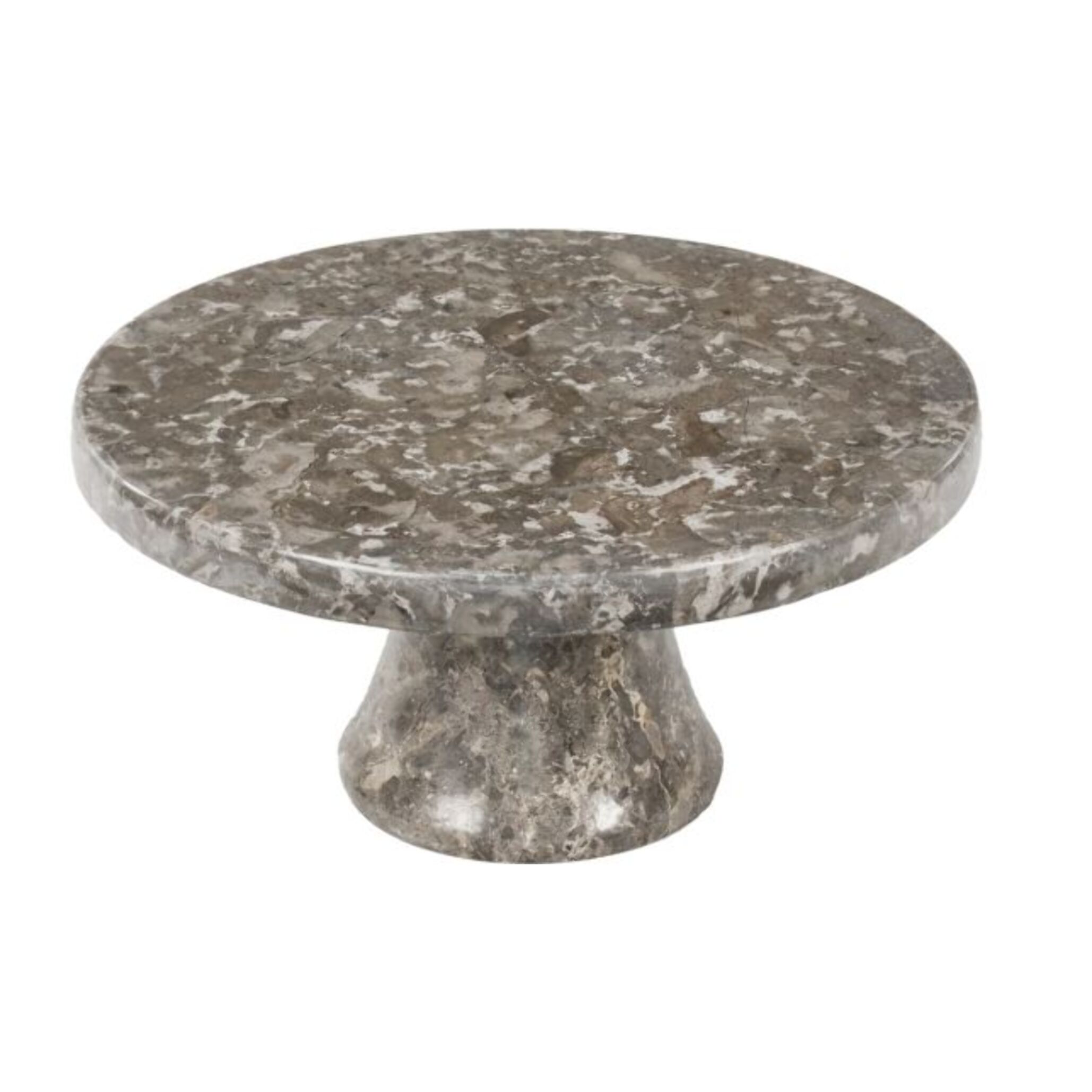 Présentoir à Gâteau Rond sur Pied en Marbre Gris D. 25 cm - VOLT