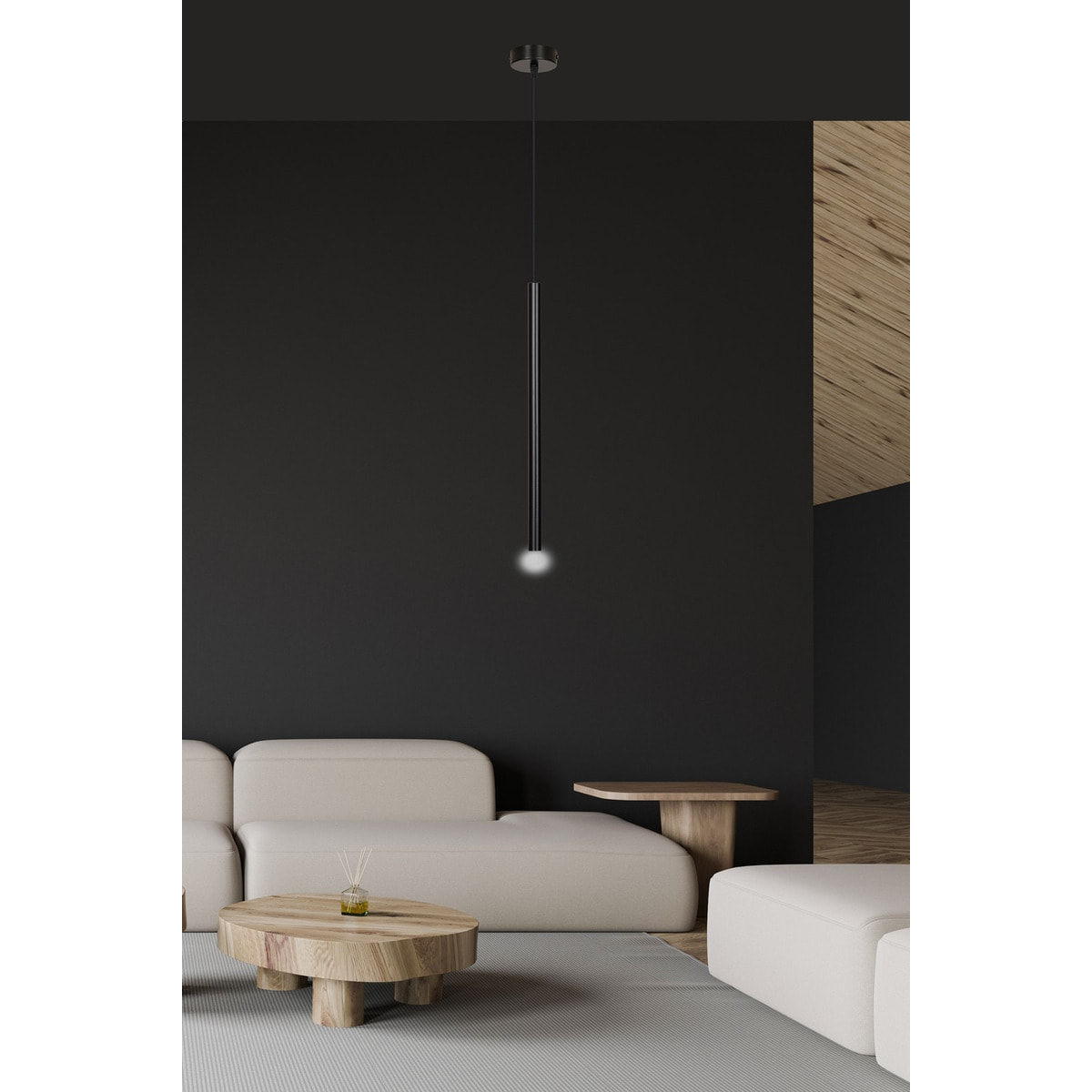 Lampada a sospensione Selter in acciaio nero opaco