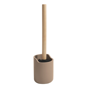 Brosse wc avec support Polyrésine & bois SYBELLA cappuccino Spirella