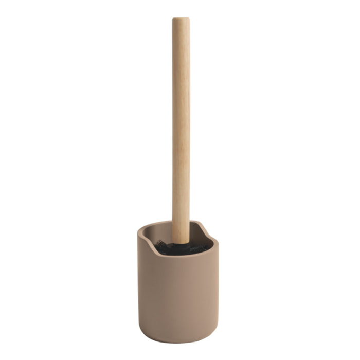 Brosse wc avec support Polyrésine & bois SYBELLA cappuccino Spirella
