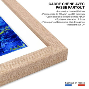 Affiche  nenuphars et nymphéas Affiche + cadre en bois - Chêne