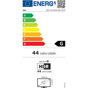 Ecran PC Gamer MSI MPG 321URXW 32" 4K 240Hz QD-OLED HDR True Black 400 HDMI 2.1 USB-C 90W