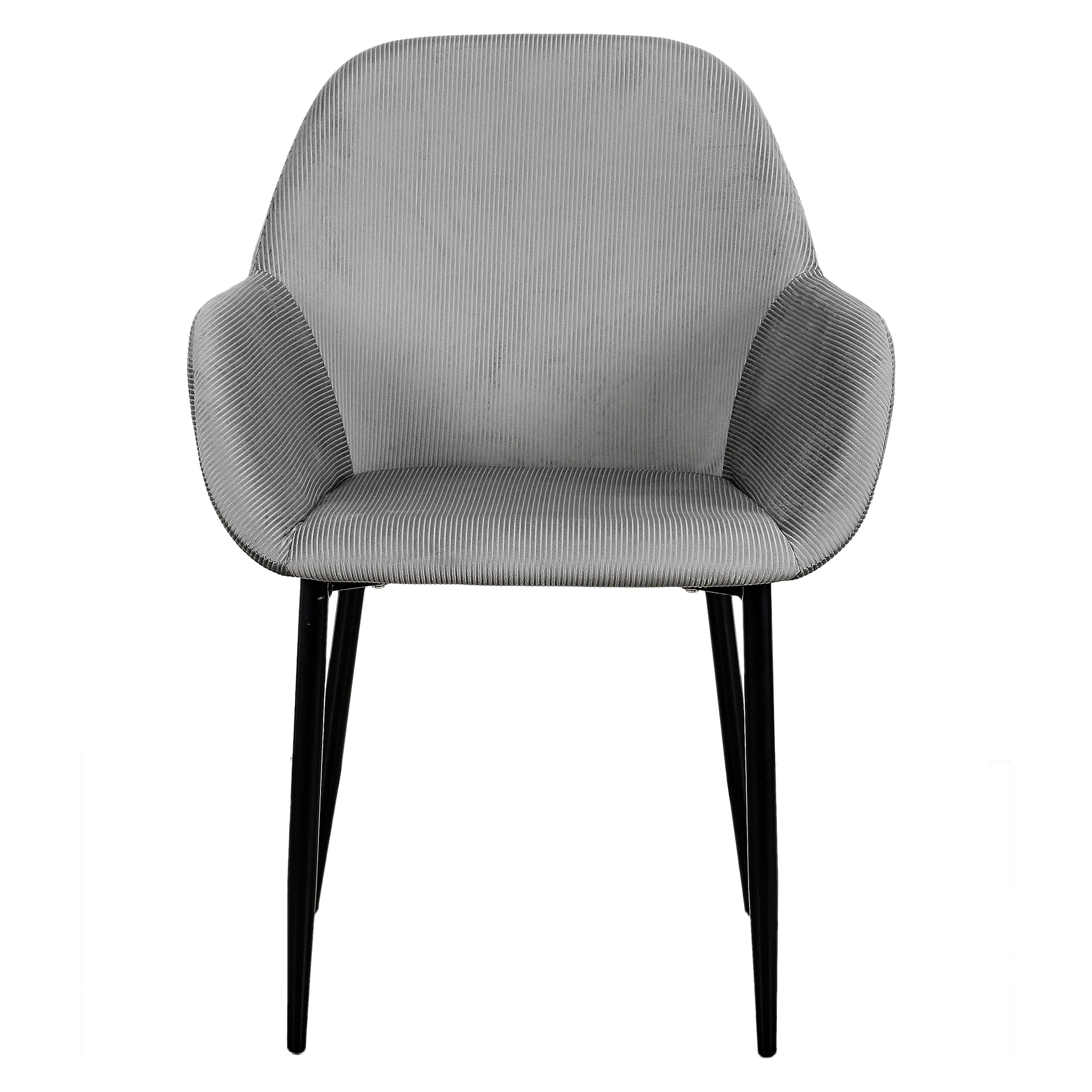 Fauteuil Giulia Gris Fonce Velours Cotele - Lot De 2