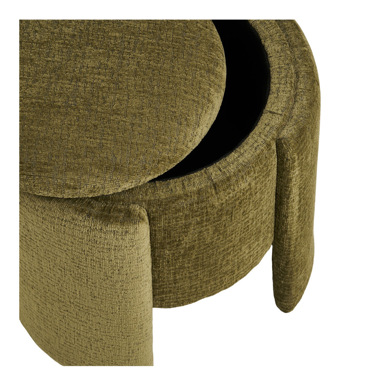 Walsdorf - Pouf rotondo in chenille verde ø42x44 cm