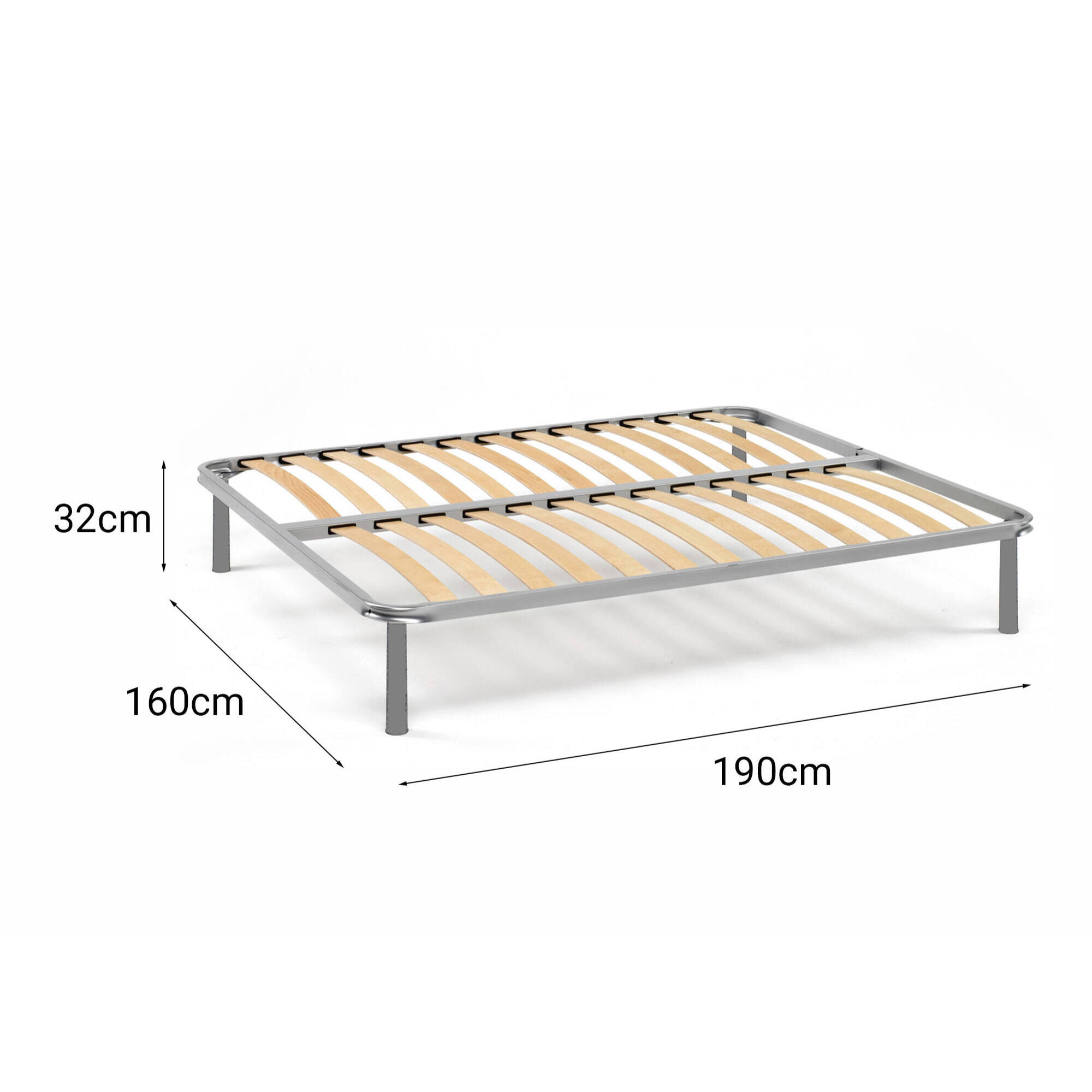 Rete letto matrimoniale Al, Rete ortopedica a doghe, 100% Made in Italy, Cm 160x190h 31
