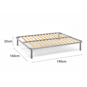Rete letto matrimoniale Al, Rete ortopedica a doghe, 100% Made in Italy, Cm 160x190h 31