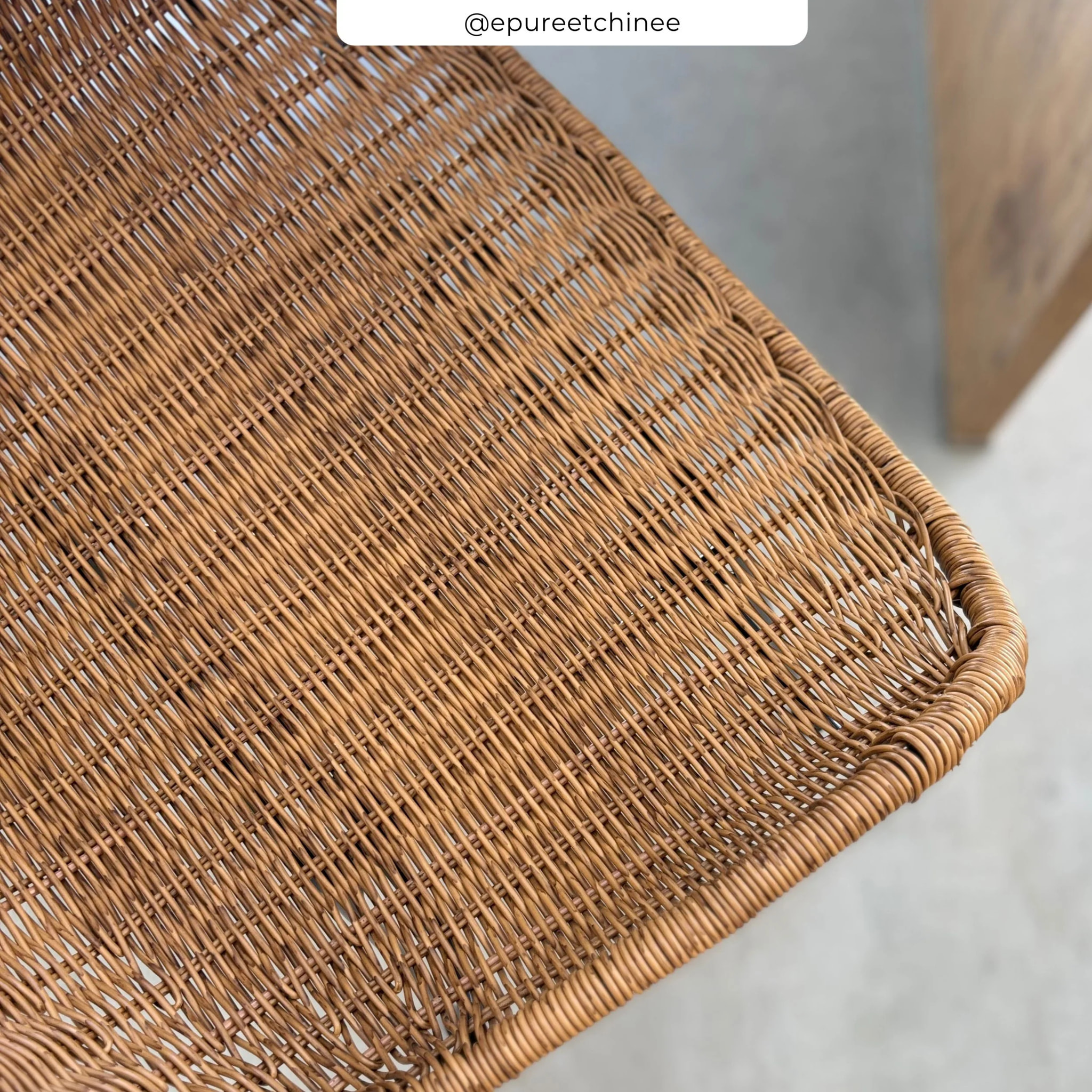 Lot de 2 chaises pour îlot central 65 cm en résine tressée naturelle - Carmela