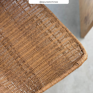 Lot de 2 chaises pour îlot central 65 cm en résine tressée naturelle - Carmela