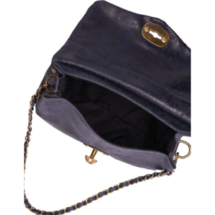 Borsa a tracolla da donna Made in Italy - Modello Floralia Lux - Pelle scamosciata - 25.0 x 15.0 x 11.0 cm