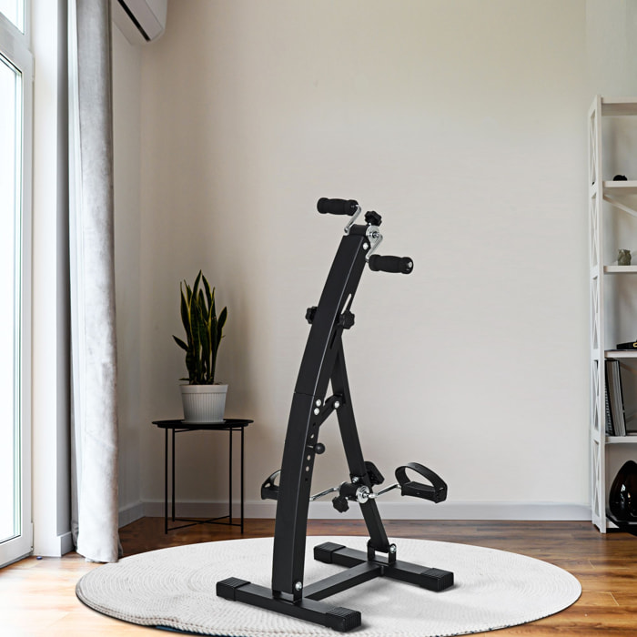 Vélo d'appartement pédalier rééducation bras jambes écran LCD multifonctions hauteur guidon réglable 40L x 42,5l x 100H cm acier noir
