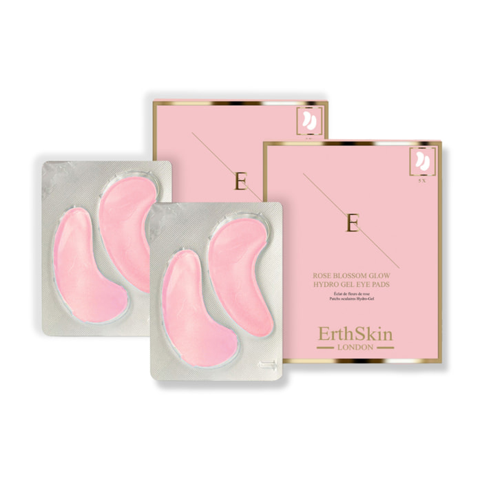 2 almohadillas de hidrogel para ojos con brillo de flor de rosa