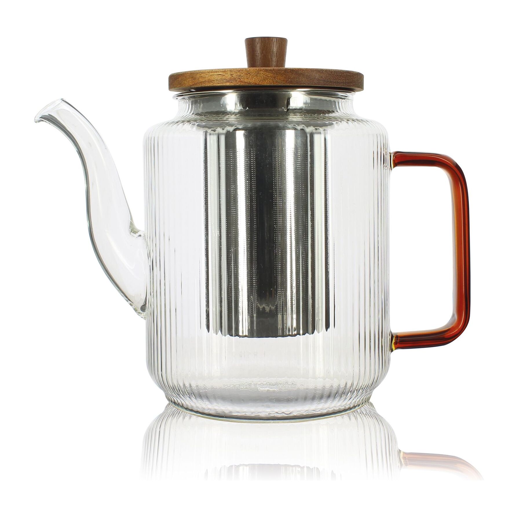 Théière en verre et anse ambre 1,2L KARL