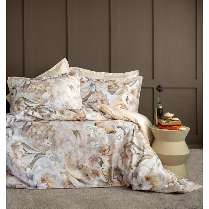 Parure housse de couette et taies oreiller 100% Satin de Coton imprimé