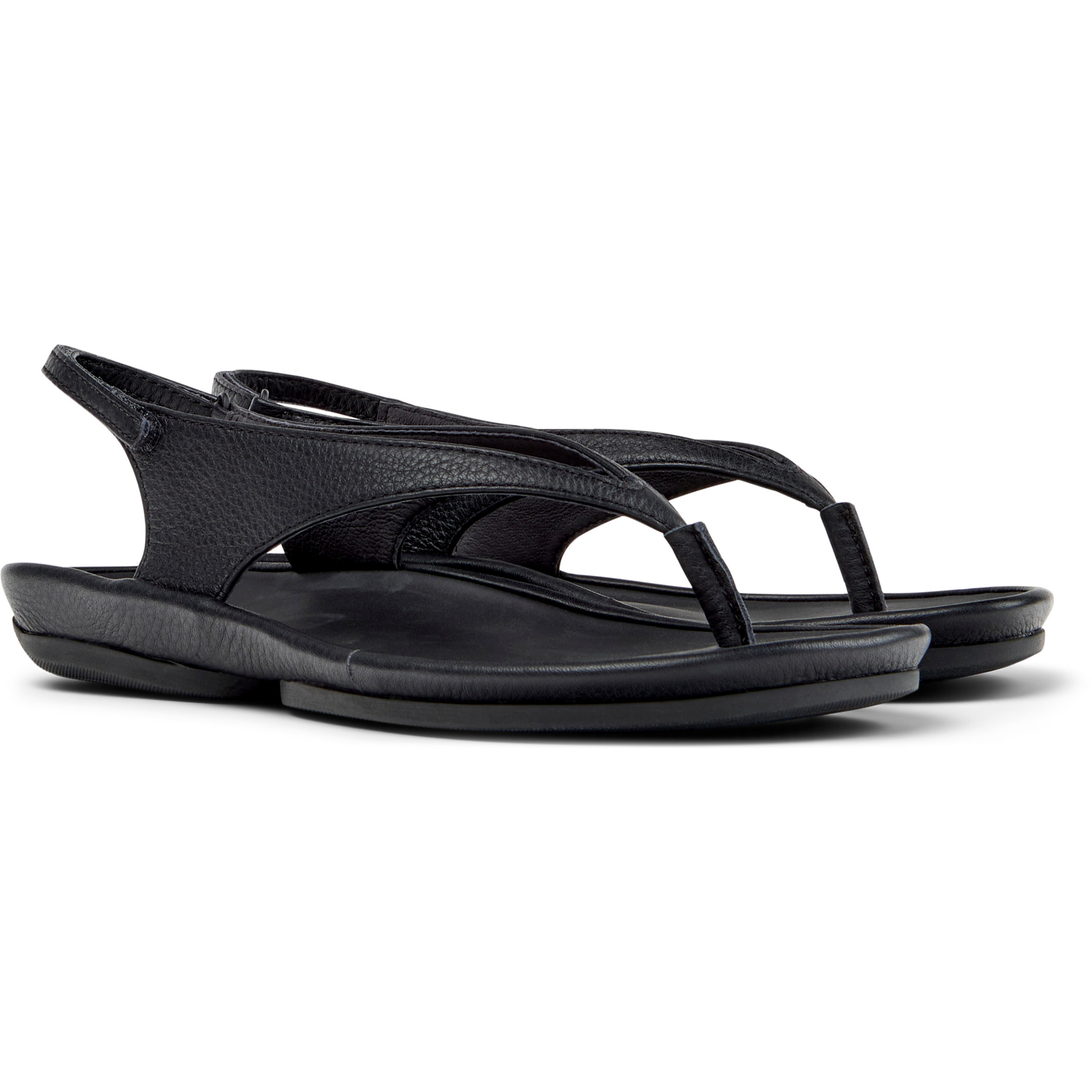 Sandalias - CAMPER Right Isla - Negro - Cuero liso