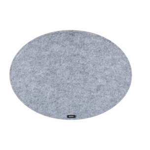 Set de table ovale - 6 pièces - Feutre recyclé gris