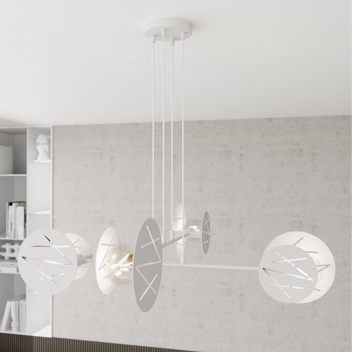 Lampada a sospensione Xotic in acciaio bianco opaco
