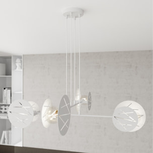 Lampada a sospensione Xotic in acciaio bianco opaco