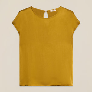 Oltre - Blusa de satén de viscosa - Verde