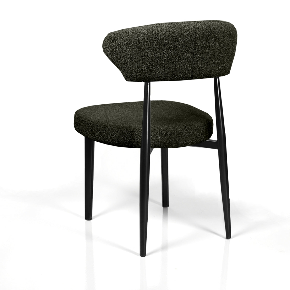 Lot de 2 chaises de salle à manger Tomasucci MELANIA, en tissu, gris foncé, 57 × 48 × 81 cm