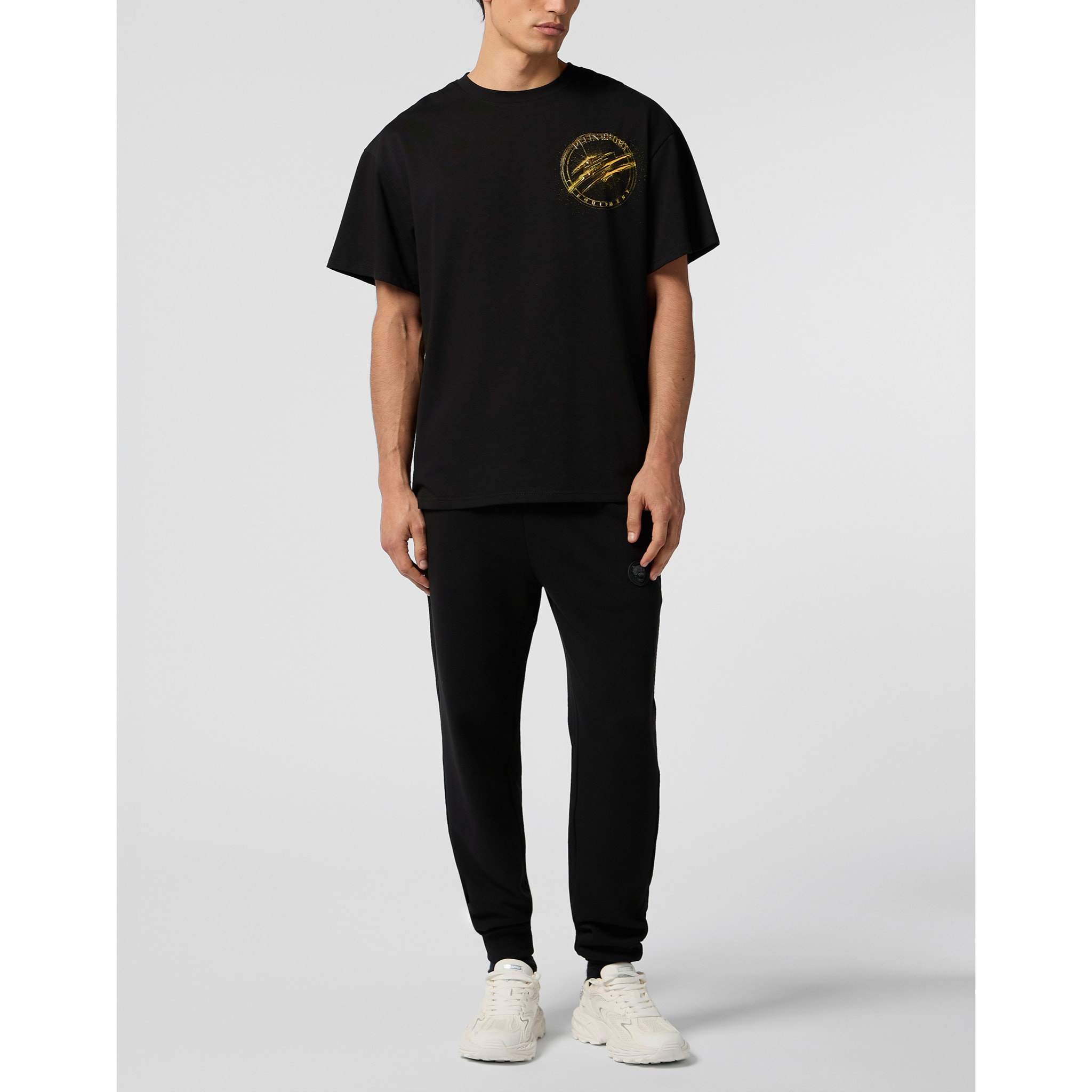 PLEIN SPORT Round Neck T-Shirt Chrome Scratch Edition