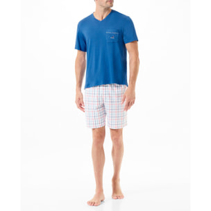 Pijama corto azul