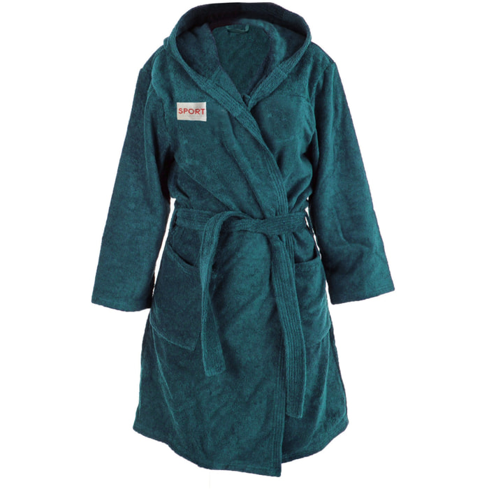 Albornoz 100% Algodón en color azul cobalto Talla XL