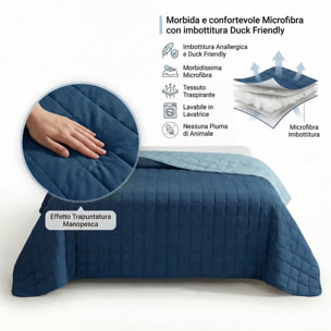Copriletto estivo leggero double face 170x260 cm, trapunta estiva traspirante e morbida, coperta primaverile elegante e moderna, design reversibile per doppio stile, ideale per stagione calda, resistente e facile da lavare