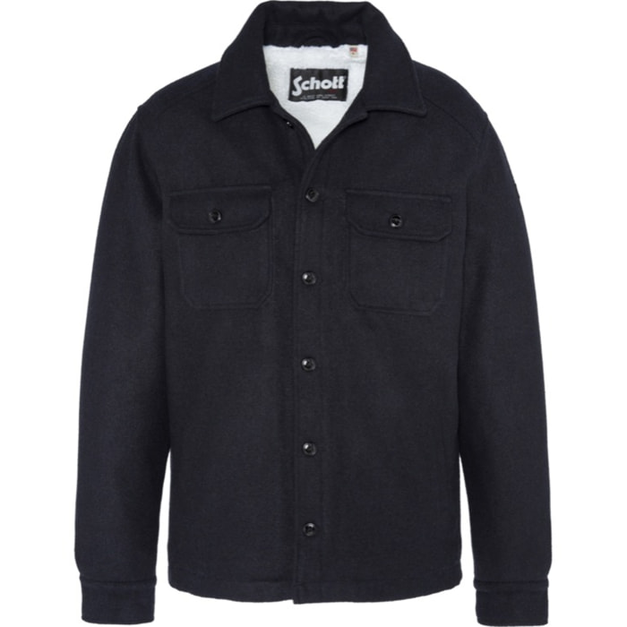 TIMBER1BUTTONED SHIRT IN WOOL CLOTH WITH SHERPA LINING60% POLYESTER 40% WOOLNAVY