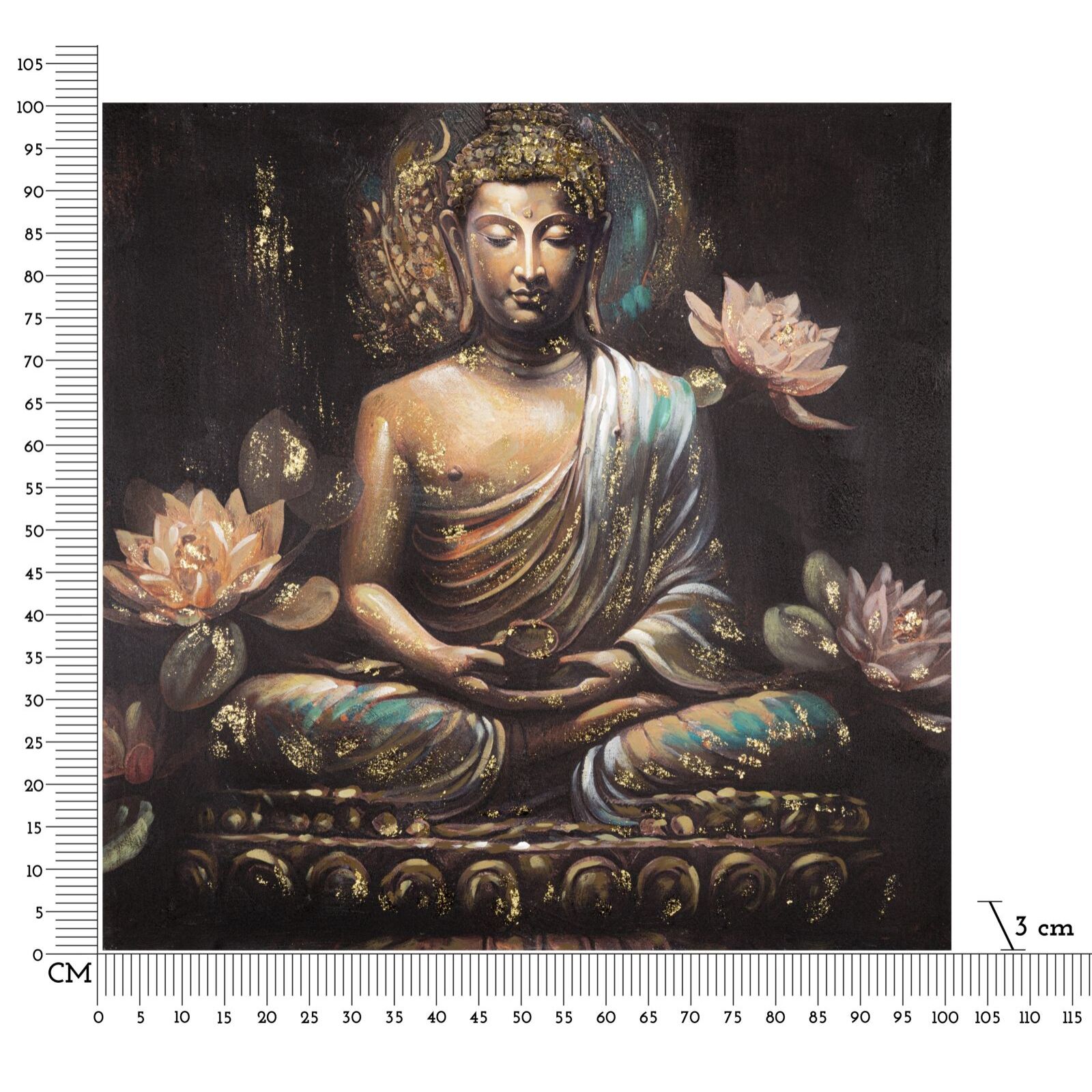 DIPINTO SU TELA BUDDHA -A- CM 100X3X100