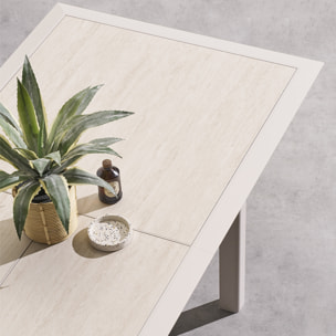 Table de jardin extensible "Allure" effet bois & avoine 12 places en aluminium