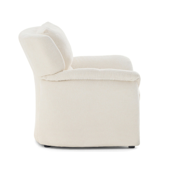 Bastille - fauteuil en tissu velours relief - Beige