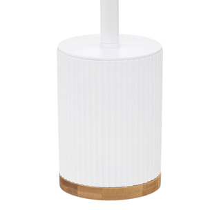 Brosse et pot wc strié - Blanc