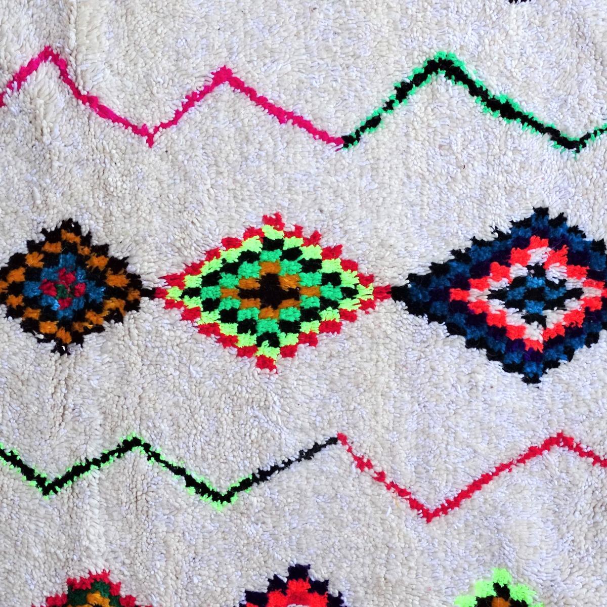 Authentique tapis berbère fait à la main en laine motif ethnic KIBA