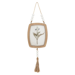 Déco murale fleurs Jayden bois 16x12cm