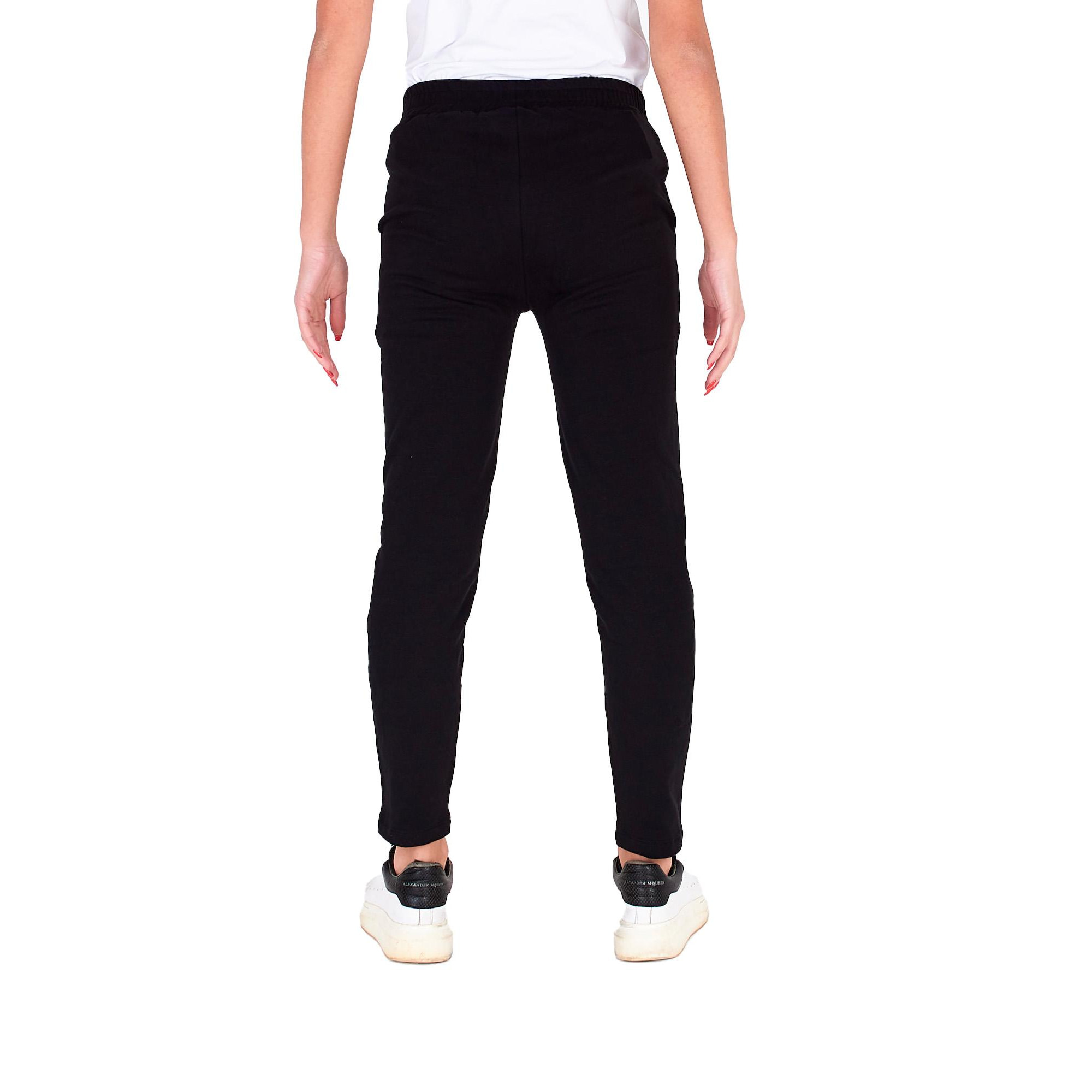 Pantalón recto de mujer en felpa Basic