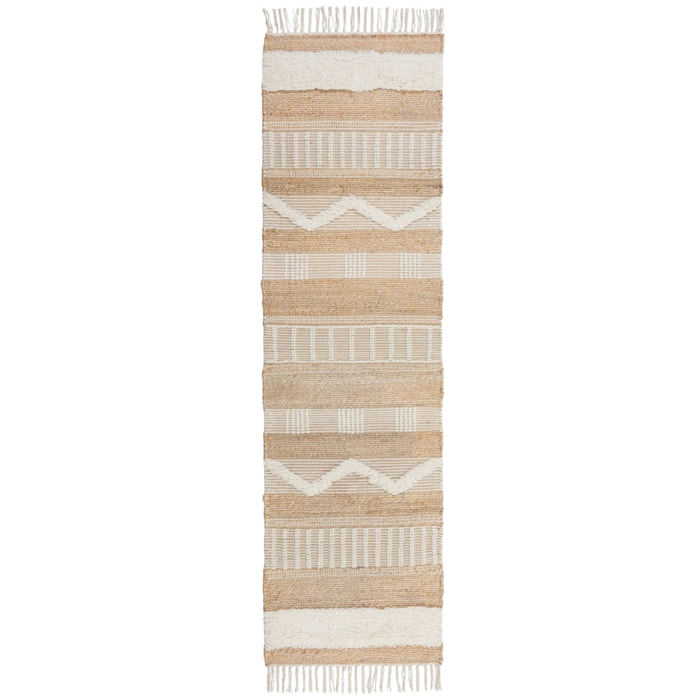 Tapis en jute de couloir MEDINA Ivoire