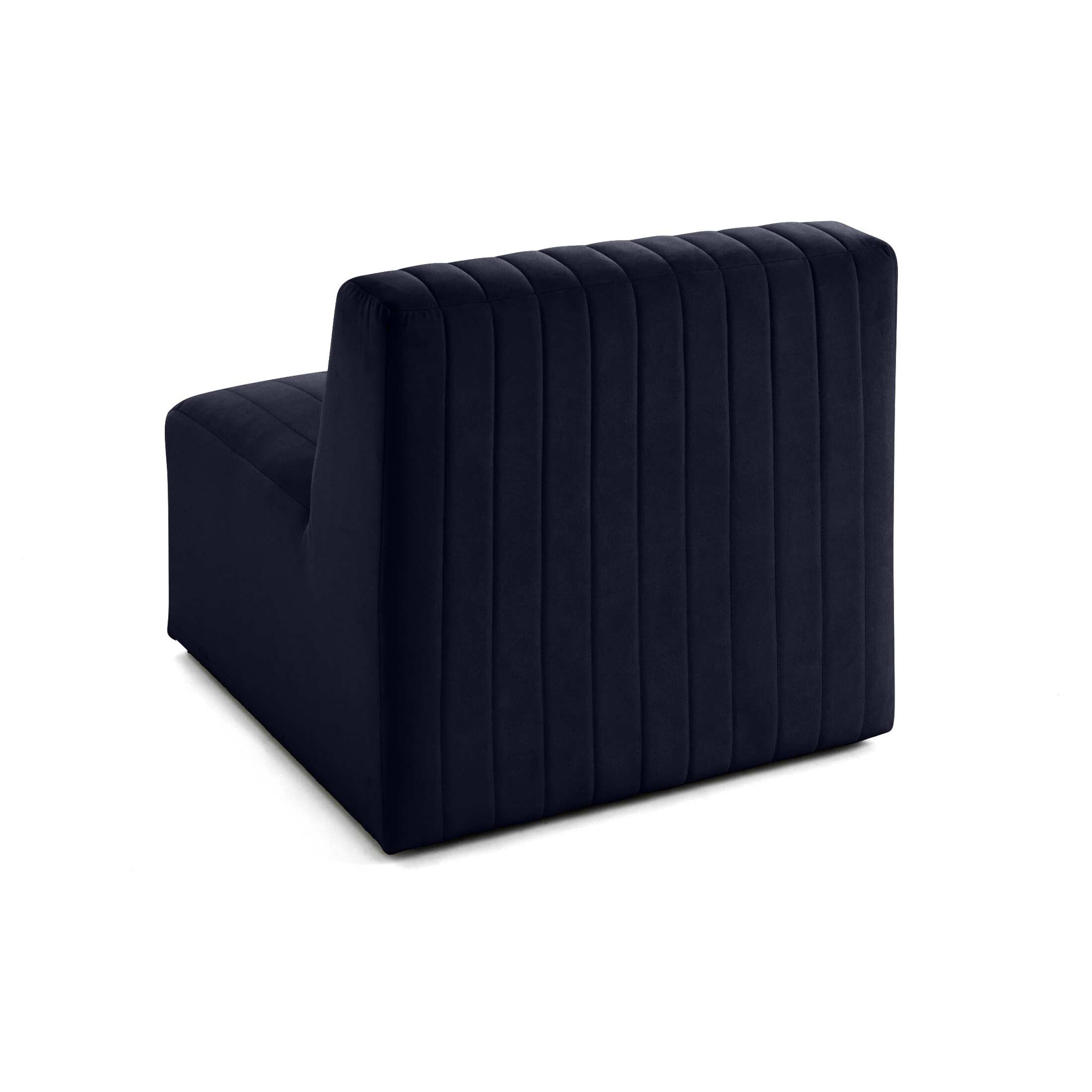 Nova - module d'assise sans accoudoirs - en velours - Bleu marine