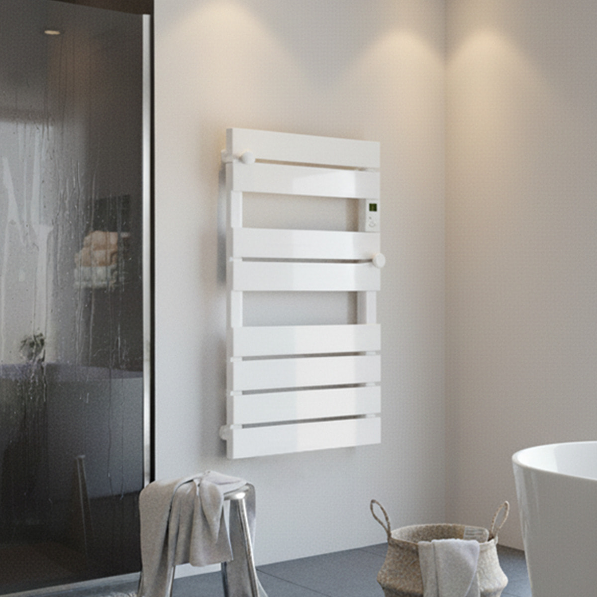 sèche-serviette LCD blanc 600w