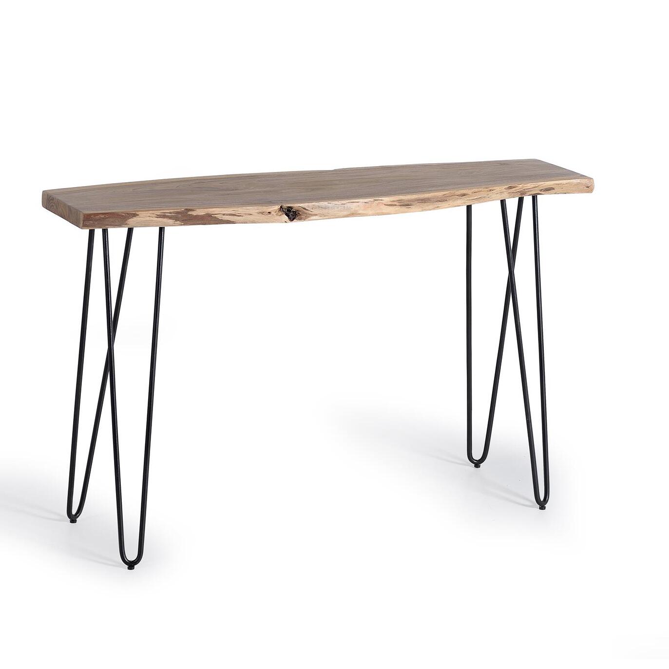 Consola - madera de acacia y metal - 120x35x76cm
