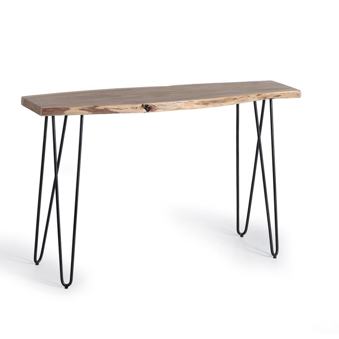 Consola - madera de acacia y metal - 120x35x76cm
