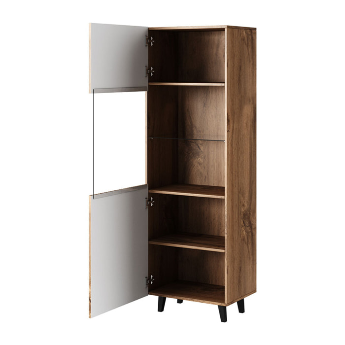 Come - vitrine - effet bois - 1 porte - 60x182 cm - Bois