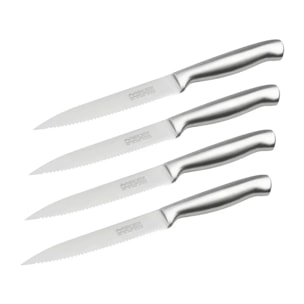 Ensemble de 4 Couteaux de cuisine professionnel 24 cm lame crantée Nirosta Star