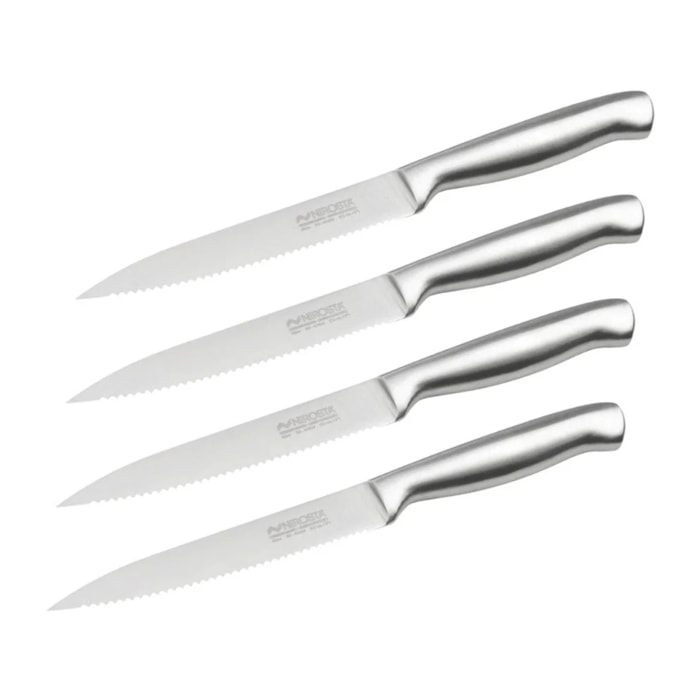 Ensemble de 4 Couteaux de cuisine professionnel 24 cm lame crantée Nirosta Star