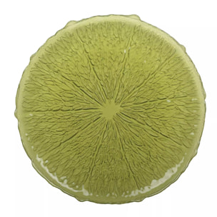 Lot de 6 ASSIETTE PLATE VERTE 28CM - CITRON