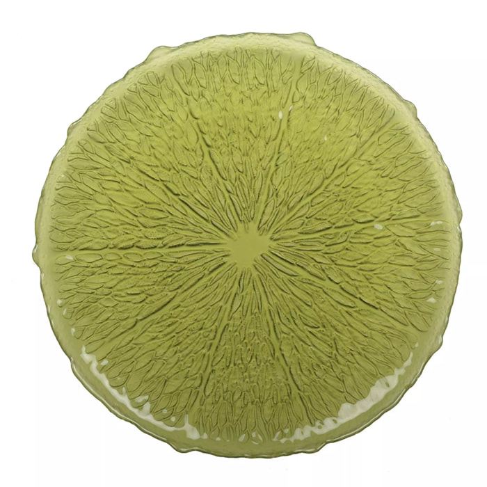 Lot de 6 ASSIETTE PLATE VERTE 28CM - CITRON