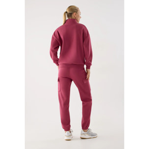 Conjunto de chándal deportivo afelpado sudadera y cargo rosa