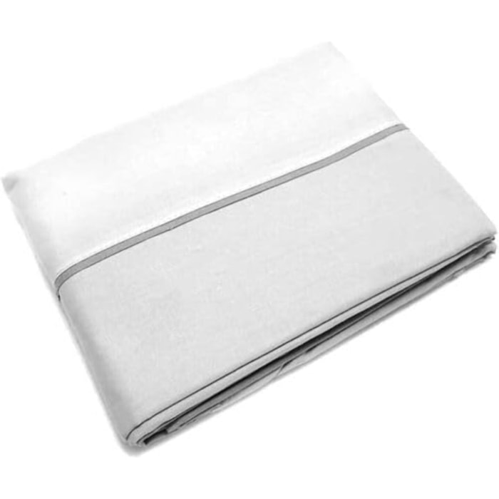 INTRECCI Completo Lenzuola Letto Matrimoniale in Cotone Bicolore, Set Biancheria Letto 2 Piazze Lenzuolo con Angoli + Lenzuolo Sopra + 1 Federa Bianco Lunar